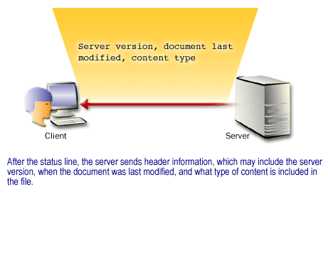 6) The server sends header information