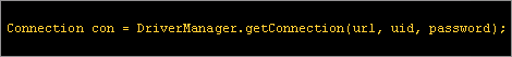 Get connection using 1)url 2) uid 3) password