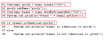 Comparing entity bean references