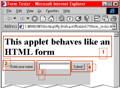 Applet embedded in HTML