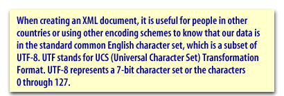 When creating an XML document, it is useful for people in other countries or using other encoding schemes to know that our data is in the standard common English character set.