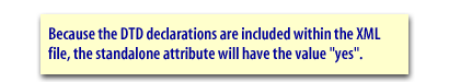 Because the DTD declarations are included within the XML file